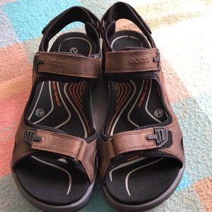 Ecco brown leather sandals- size 45